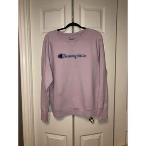 light purple champion oversized crewneck